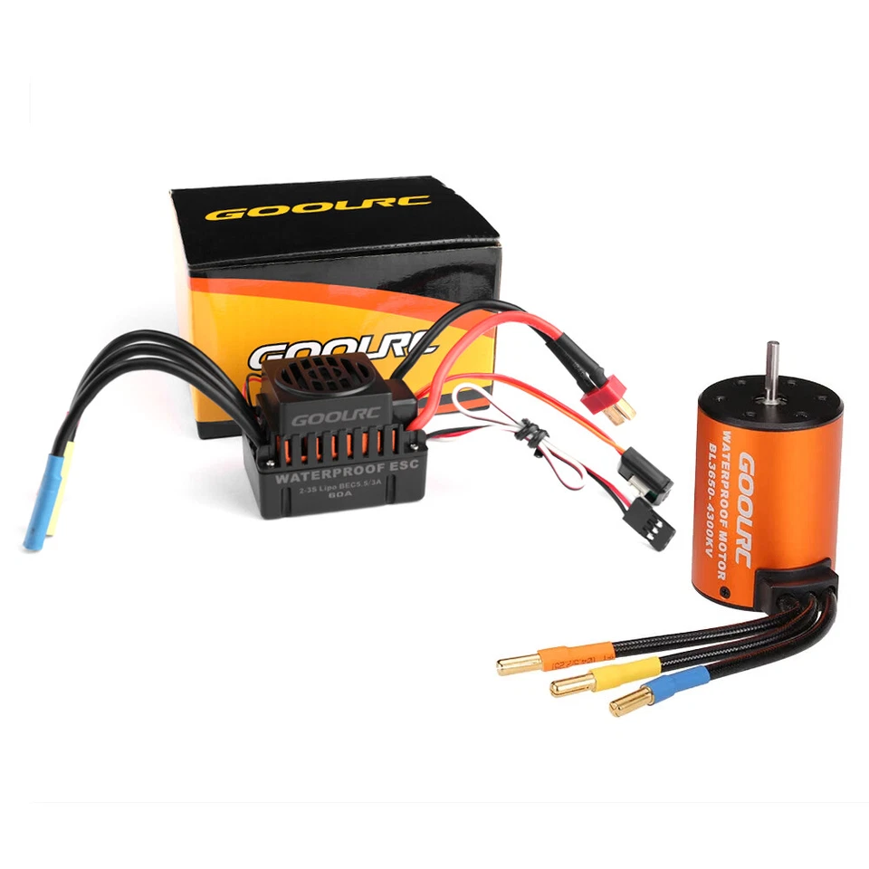 GoolRC 3650 4300KV Motor sin escobillas + 60A ESC Combo Set Fr 1/10 RC Camión Coche EE. UU. Foto 4 de 4