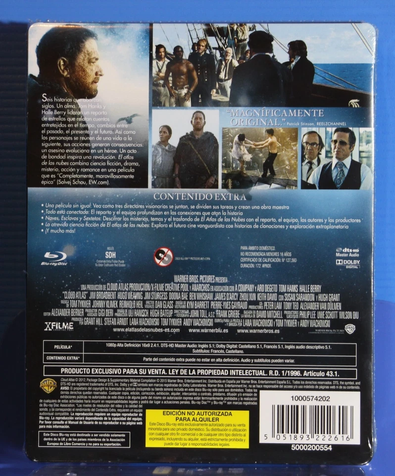 52/El Atlas de las nubes (Cloud Atlas)  Steelbook Blu-Ray Nuevo_ España - Imagen 2 de 2