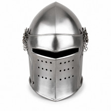 Medieval Renaissance Detachable Visor Barbute 18 Guage Functional Helmet Armor Medieval Renaissance Detachable Visor Barbute 18 Guage Functional Helmet Armor