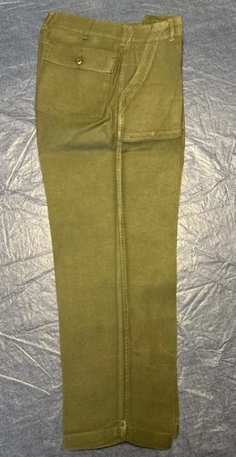VTG US Military OG-107 Fatigue Pants 34x29  Vietnam Era Sateen Utility Trousers