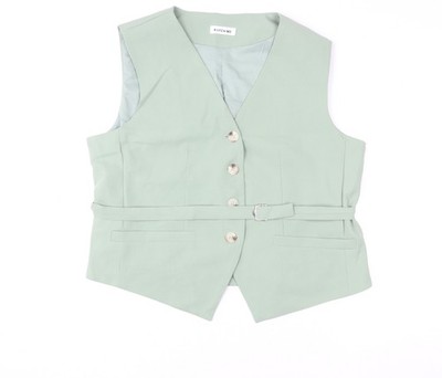 Katch Me Damen Weste grün mit Gürtel und Knöpfen XL elegant smart