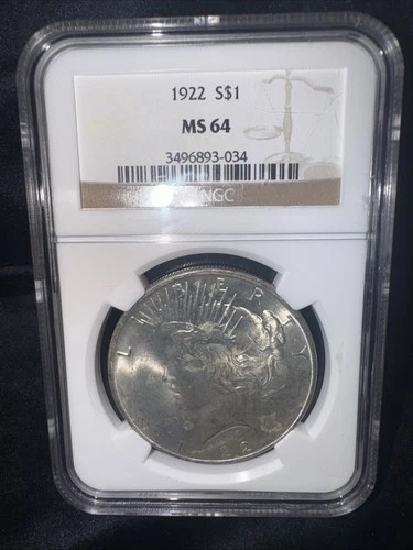 1922-P NGC MS64 $1 Silver Peace Dollar
