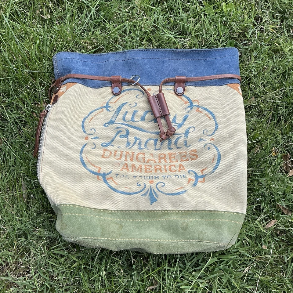 Lucky Brand, Vintage Canvas Suede Leather Trim Backpack - Image 2 of 4