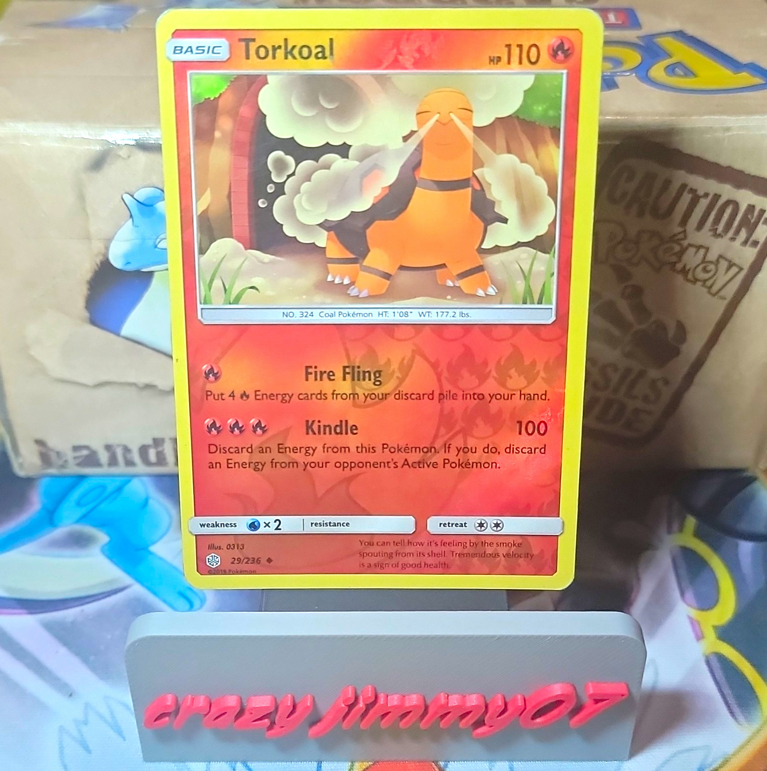 Pokemon Torkoal 29/236 SM Cosmic Eclipse Reverse Holo Uncommon EN 110 HP 2019 LP