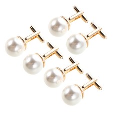 3 Pairs Wedding Cuff Links Mens Shirt Buttons Groomsmen Cufflinks