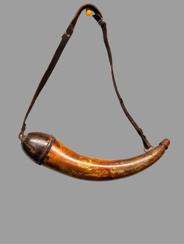 18th/19th Century Late 1700s Rev War Era Turned Dome Powder Horn