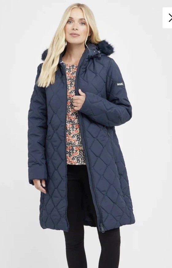 Regatta Womens Fritha III quilted coat size 16 navy