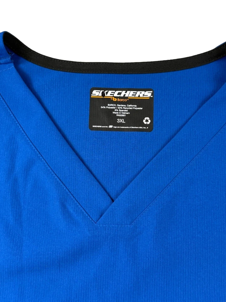 Skechers by Barco Scrubs Men’s 3XL V-Neck Top Royal Blue SK0112X NWT - Image 3 of 4
