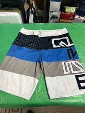 Quicksilver Men Swimwear Color Block Board Shorts Drawstring