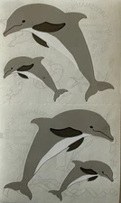 JUMPING DOLPHIN Stickers(4pc) Mrs.Grossman's•Porpoises •Mammals•Ocean•Swimming•