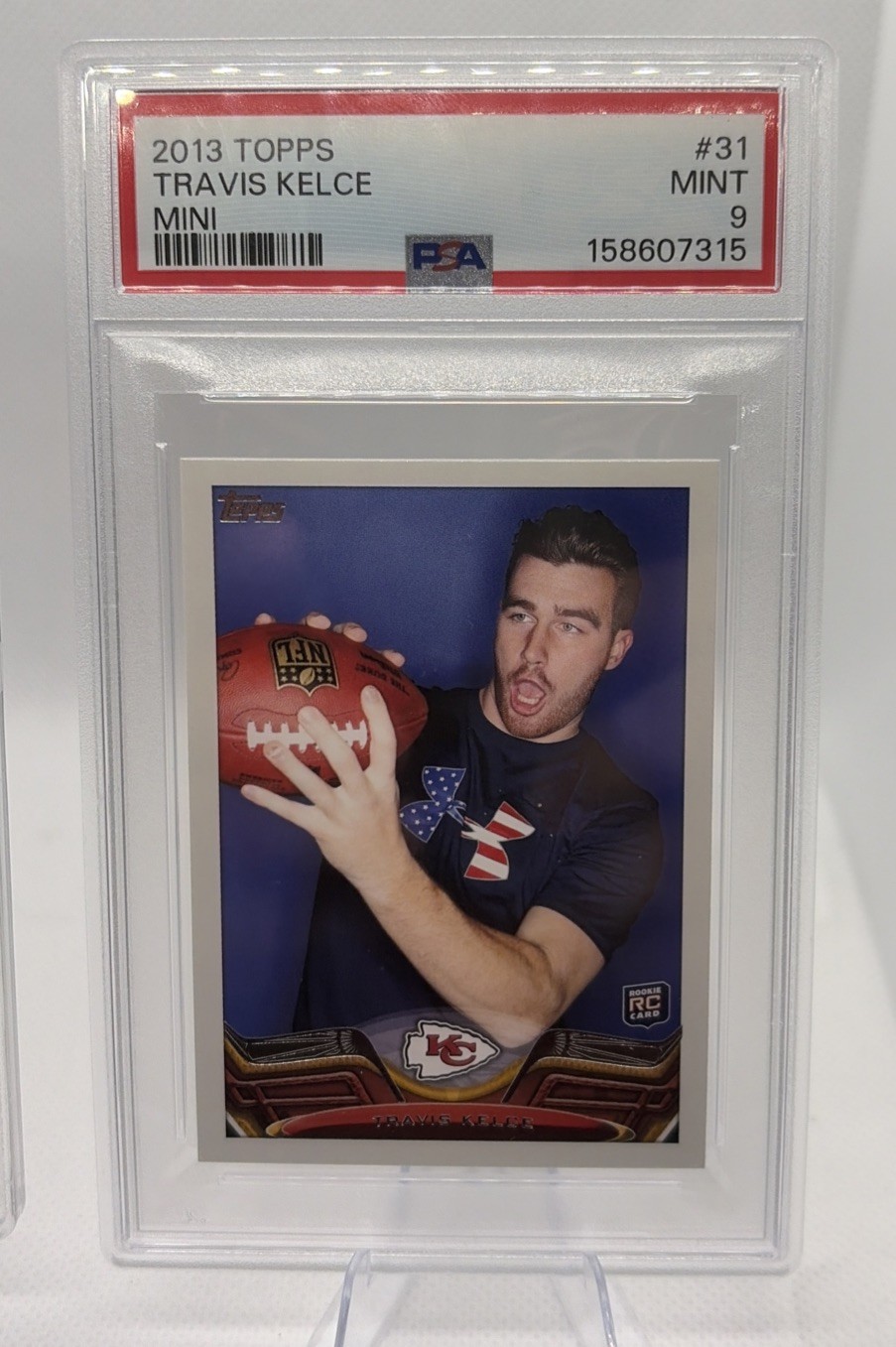 2013 Topps Travis Kelce PSA 10 & Mini PSA 9 Freshly Graded With Sequential Certs view 3