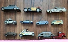 10 Vintage Die Cast Midel Cars Inc. Lesney, Corgi, Dinky. In Playworn Condition