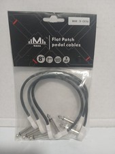  3-Pack Low Profile Flat 6" Right-Angle Patch Cable Cord Guitar Pedal