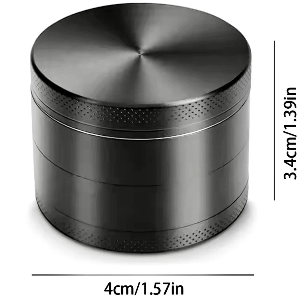 GRINDER IN METALLO 4 PARTI MACINA TRITA TUTTO TRINCIA TABACCO ERBA CAFFE PEPE - Immagine 3 di 4