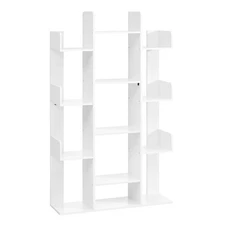 Bookshelf, Tree-Shaped Bookcase with 13 Storage Shelves, Rounded Corners, 9.8...