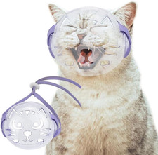 Transparent Cat Grooming Muzzle Breathable Cat Hood Adjustable Pet Head Cover...