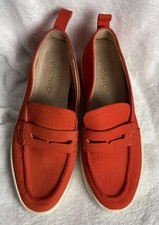Vionic Uptown Suede Penny Loafers Orange Women s Size 6 EUC
