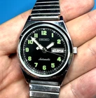 Vintage Seiko Automatic Watch Black Dial High Luminous 6309A