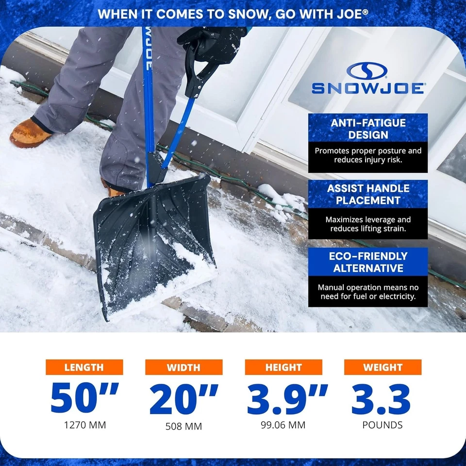 Snow Joe Snow Shovel with 18-Inch Blade and Assist Handle, 3.5 Lbs Heavy-Duty - Image 3 of 4