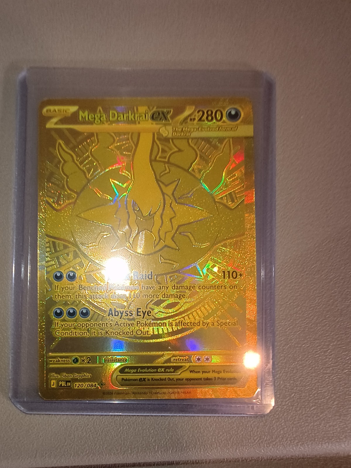 Pokemon - Pitch Black - Mega Darkrai EX 120/084 PBL GOLD MINT Condition