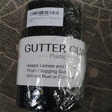 black plastic gutter guard + pegs (8m x 18cm) - brand new