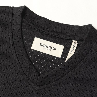 FEAR OF GOD Tank Top Black XS Mesh Jersey FOG ESSENTIALS Back Logo