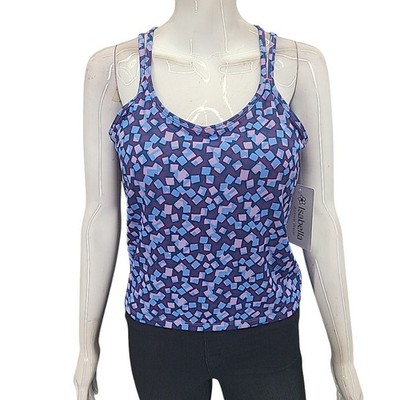 Isabella Active Wear Women's Allover Printed Long Line Bra Tank Top Large Size