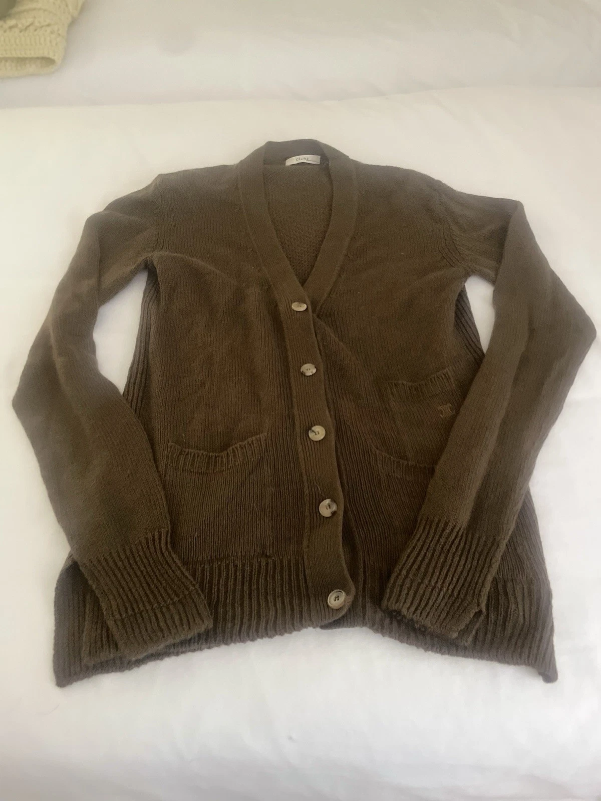 Celine — Phoebe Philo Celine Olive Brown Cashmere Cardigan XS