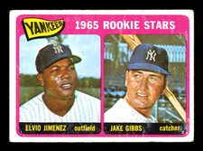 1965 TOPPS OPC O PEE CHEE BASEBALL #226 Elvio Jimenez Jake Gibbs RC Yankees VG+