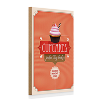 Holzschild Spruch 20X30Cm Cupcakes Jeden Tag Lecker