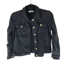 MNG Mango Girls Denim Jacket Button Front Str...
