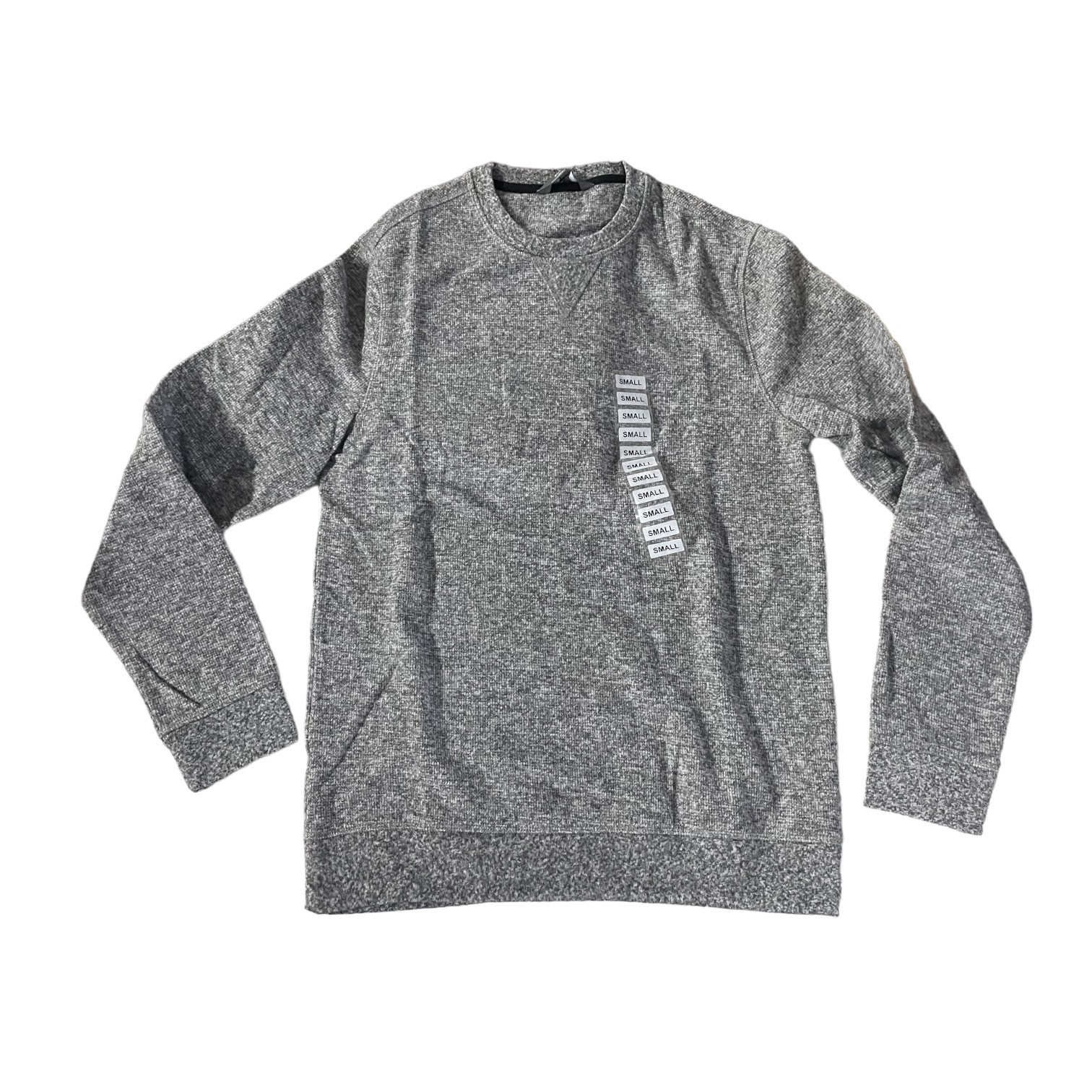 Members Mark Mens Long Sleeve Crewneck Pullover Shirt Charcoal Gray S 3290₽