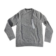 Member's Mark Men's Long Sleeve Crewneck Pullover Shirt (Charcoal Gray, S)