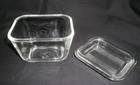 Vintage PYREX 501-B Refrigerator Dish W Lid Ribbed Top