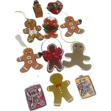 Christmas Ornament 11 Hanging Gingerbread Men Wooden Acrylic