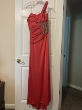 Bright Red Masquerade Evening Gown With Yellow Beading Size 11/12 **ON SALE**