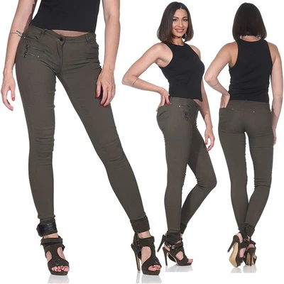 Damen Skinny Jeggings Slim Fit Hose Treggings Leggings Stretch Hüft XS bis 4XL - Bild 1 von 4