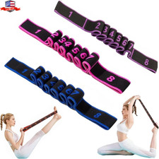Elastic Yoga Stretching Strap with Loops, 3Pcs Yoga Strap Numbered Resistance Ba
