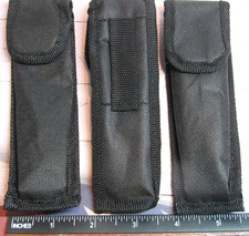 Set of 3 LARGE Nylon Folding Knife Belt Sheath for Pocket Knives to 5" Closed