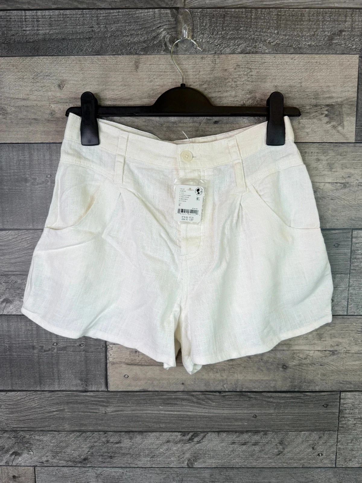Free People Audra Linen Shorts Size UK 4-6 Ivory Casual Boho Summer