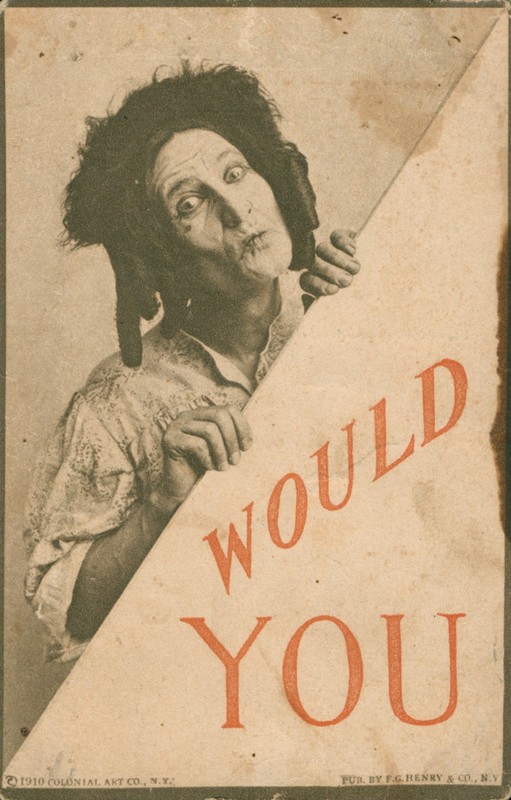 Vintage 1911 Postcard Drag Queen "Would You?" Gay Interest