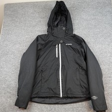 Columbia Omni-Tech Jacket Mens XL Black Hooded Omni-Heat Insulated Ski Snow