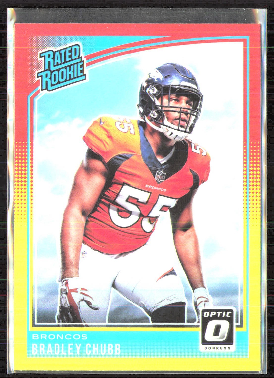 2018 Donruss Optic - Rated Rookie Bradley Chubb #169 Red & Yellow Prizm (RC)!