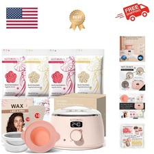 Wax Kit Pink Digital Hair Removal Waxing Kit for Women  Men Hot Wax Warmer P...
