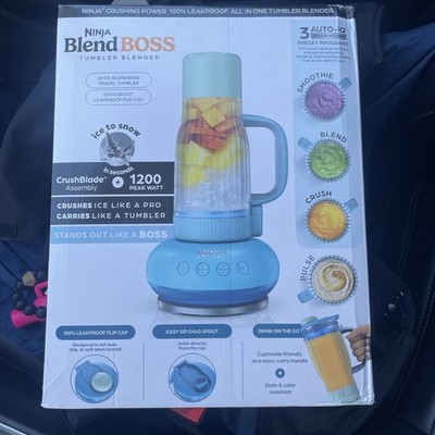 Ninja Blend Boss Tumbler Blender 1200W 26oz Blue w/ Travel Tumbler