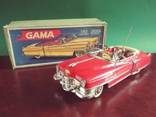 Rare Electric Version GAMA 350EA Tin Bat Op. Cadillac Cabrio Tinplate w/ Or. Box