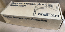 Knoll Sapper Single Monitor Arm Kit 16" Mast Deep Table Clamp New Black Knob
