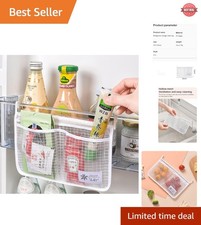 Double Compartment Wall-Mounted Fridge Storage Net Bag – Space Saver in White