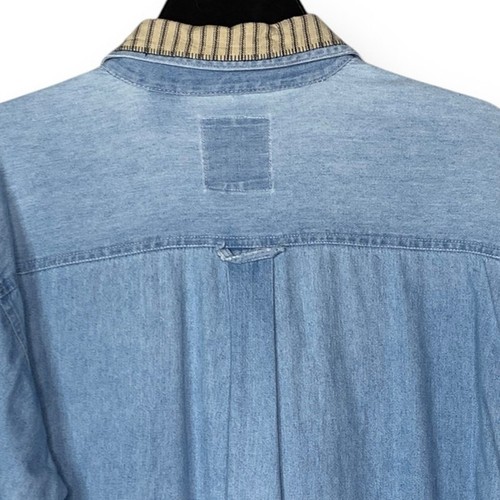 Camicia jeans vintage Andrews blues denim bottoni ricamata country taglia media - Foto 6 di 7