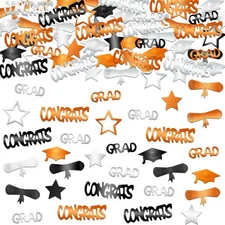 KatchOn, Congrats Grad Confetti 2025 - Pack of 1000 | Large, Orange & Black 